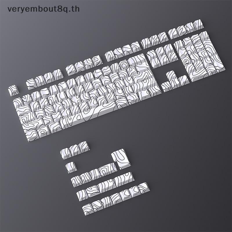YEM Topographic Keycaps Contour Lines Shine ผ่าน PBT Cherry Profile พิมพ์ด้านข้าง Balit สําหรับ MX Gamer คีย์บอร์ด N