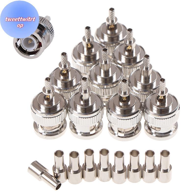 DOUSUN 10 ชิ้น BNC ชายปลั๊กหน้าต่าง crimp RG316 RG174 RG179 LMR100 สายเชื่อมต่อ TH