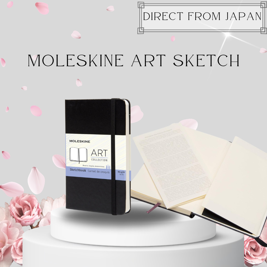 Moleskine Art Sketchbook – Pocket Size, Black Hardcover, High-Quality Drawing Notebook ARTQP014