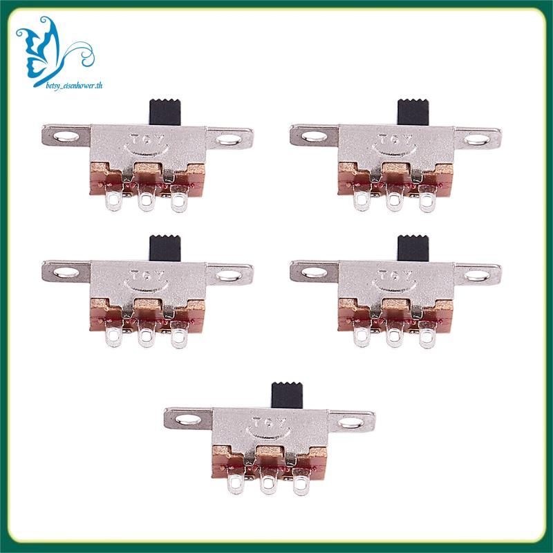 [betsy_eisenhower.th] 5 ชิ้น x เปิด-ปิด 2 ตําแหน่ง SPDT 1P2T แผง Mini Slide Switch Solder Lug SS12F1