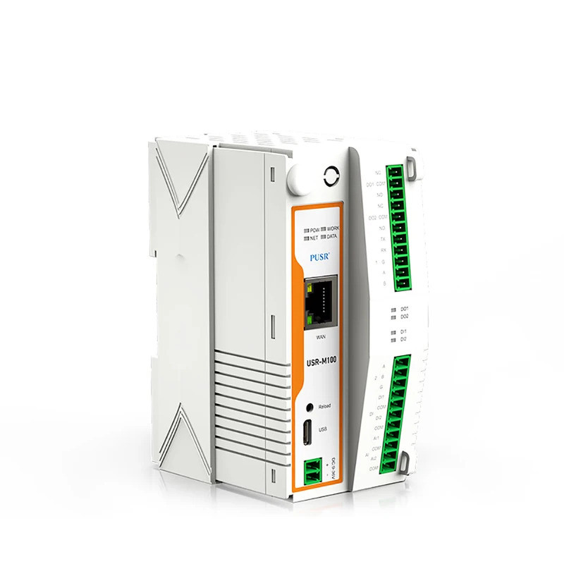 DIN Rail Modbus Gateway RS485 RS232 USR-M100 Ethernet รุ่นระยะไกล IO MQTT SSL/TLS Edge Computing Gat