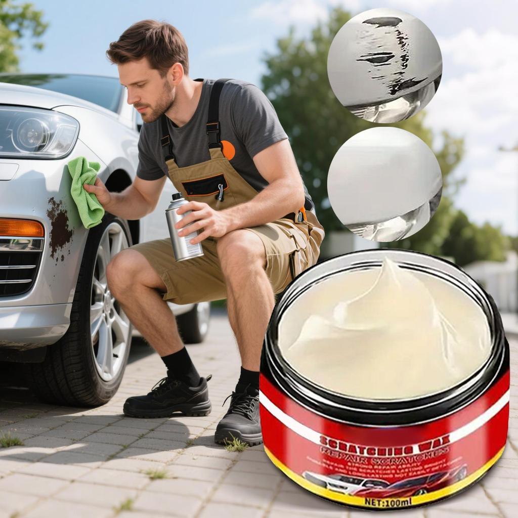 Car Scratch Repair Polish 100ml รถ Wax Scratch Remover เคลือบยาวนานสี Restorer พร้อมฟองน้ํา