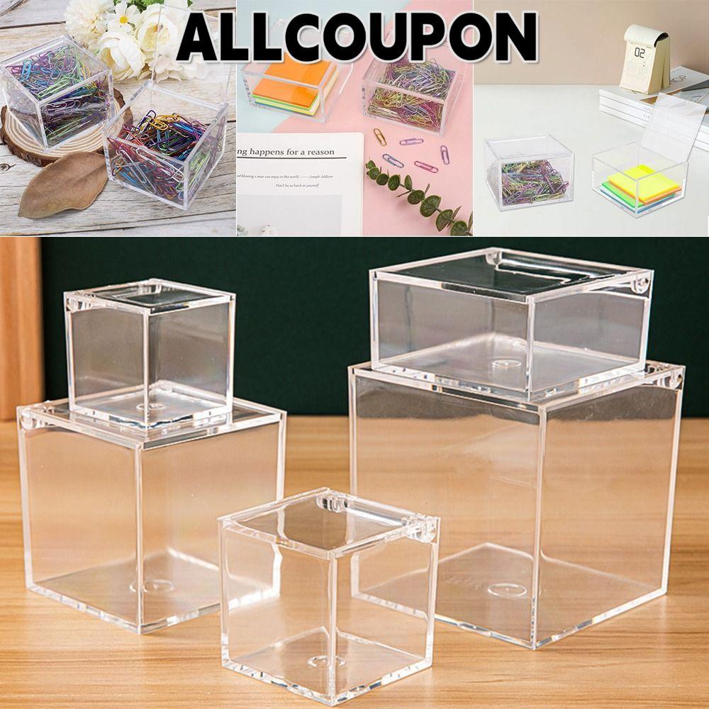 ALLCOUPON กล่องพลาสติก,พร้อมฝาครอบพลิกกล่องเก็บ,ปฏิบัติคริลิคที่ทําด้วยมือป้องกันตู้โชว์ฝุ่นปกแต่งงานโปรดปราน