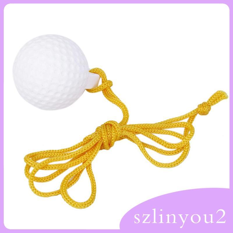 [szlinyou2] ลูกบอลฝึกซ้อมกอล์ฟพลาสติกและเชือก Lanyard Hit Swing Training Aid Accessory