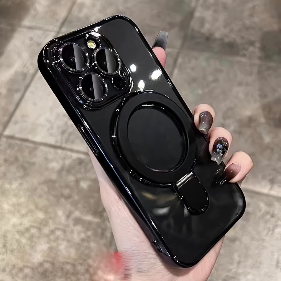 หรูหราบางเฉียบชุบวงเล็บเคสแม่เหล็กสําหรับ17 16 15 14 13 12 11 มือโปร สูงสุด บวกเคสนิ่มพร้อมเลนส์ป้องกัน