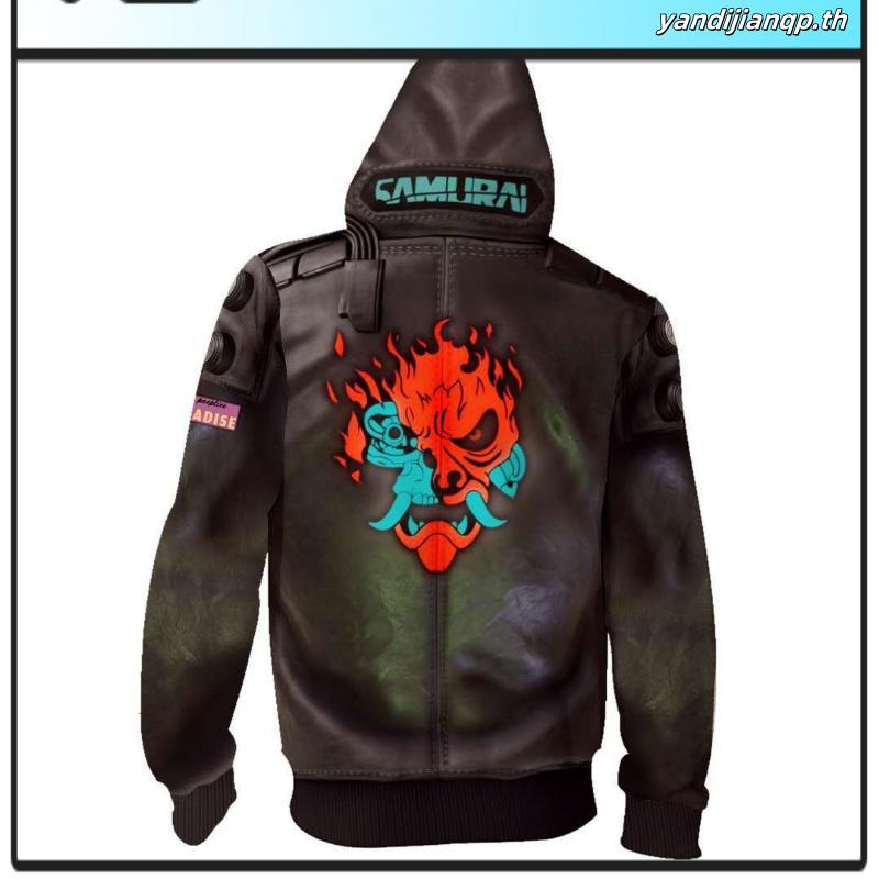 Cyberpunk 2077 Hoodie เสื้อกันหนาวแฟชั่น 3D พิมพ์แจ็คเก็ต unisex Coat Outerwear