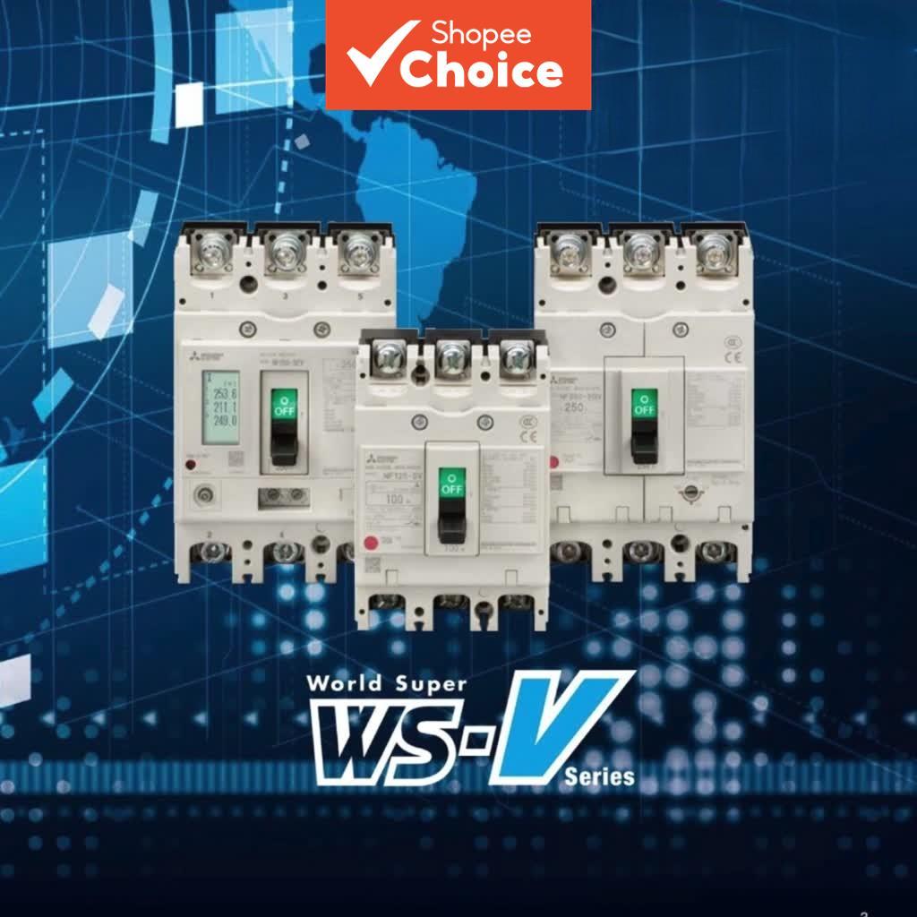 MITSUBISHI NF125-CV 2P 100A MCCB Thermal-Magnetic Circuit Breaker 1 ชิ้น