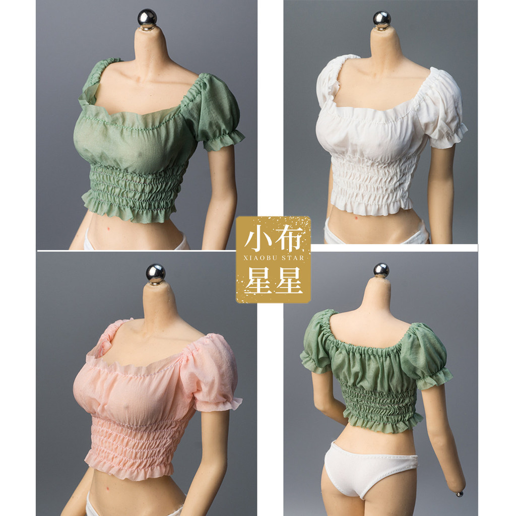 1/6 ทหารรุ่น ทีบีแอล ปริญญาเอก กระเป๋าสตรีกาวร่างกาย 6 คะแนนตุ๊กตา 12 นิ้วตุ๊กตาฟองแขนจีบด้านบนเสื้อยืด