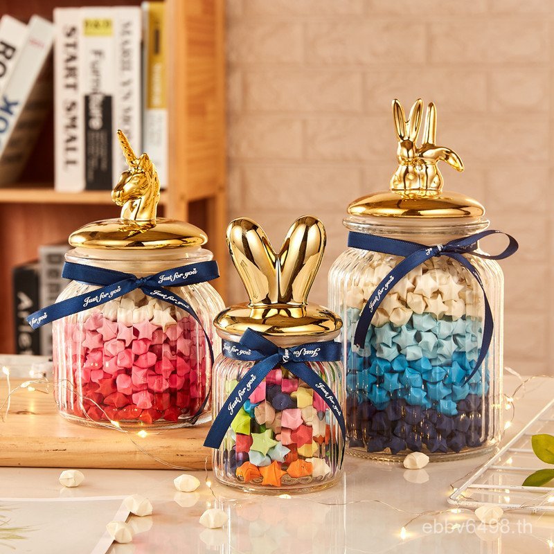 Creative ผลิตภัณฑ์สําเร็จรูป Wishing ขวด Star Lucky Glass Jar Sun Star Lucky Star เทพธิดา Star วันเก