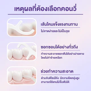 Konvy Dental Floss [55pcs x 1Box] คอนวี่ ไหมขัดฟันพร้อมด้ามจับ 55ชิ้น.