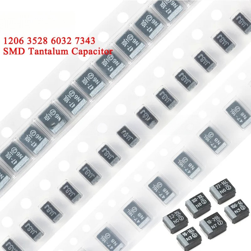 5-20 ชิ้น 1206 3528 6032 7343 SMD Tantalum Capacitor 1uF 2.2uF 4.7uF 10uF 35V 16V 20V 25V 22uF 33uF 