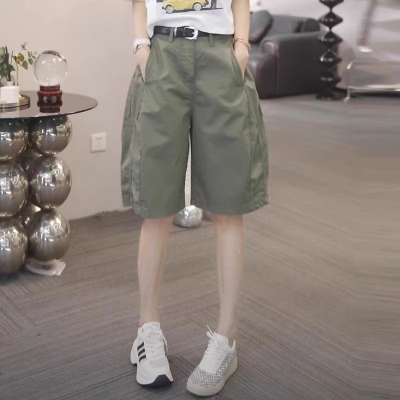 กางเกงทำงานแบบโอเวอร์แอลล์ สไตล์เรโทร สีคาเมล สำหรับผู้หญิง ใส่ได้ในหน้าร้อน