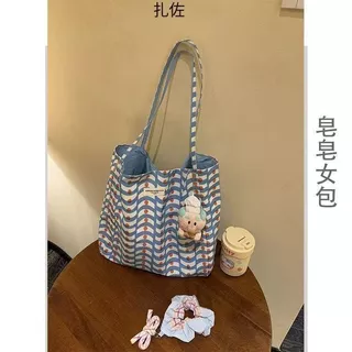 【Zenpy】 กระเป๋าสะพายข้างผ้าแคนวาส ใช้ได้ 2 ด้าน สไตล์เกาหลี, จุของเยอะ ใส่ของใช้ประจำวัน, เหมาะกับนักเรียน-นักเดินทาง, หลายสี P034