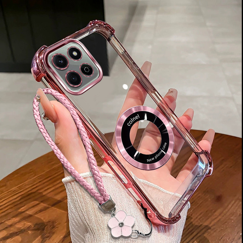 เหมาะสําหรับ Honor X7 X7A X7B X7C X8D 200 SMART 5G เคสโทรศัพท์ใหม่แว่นขยายแหวนดูดแม่เหล็ก Anti DROP 