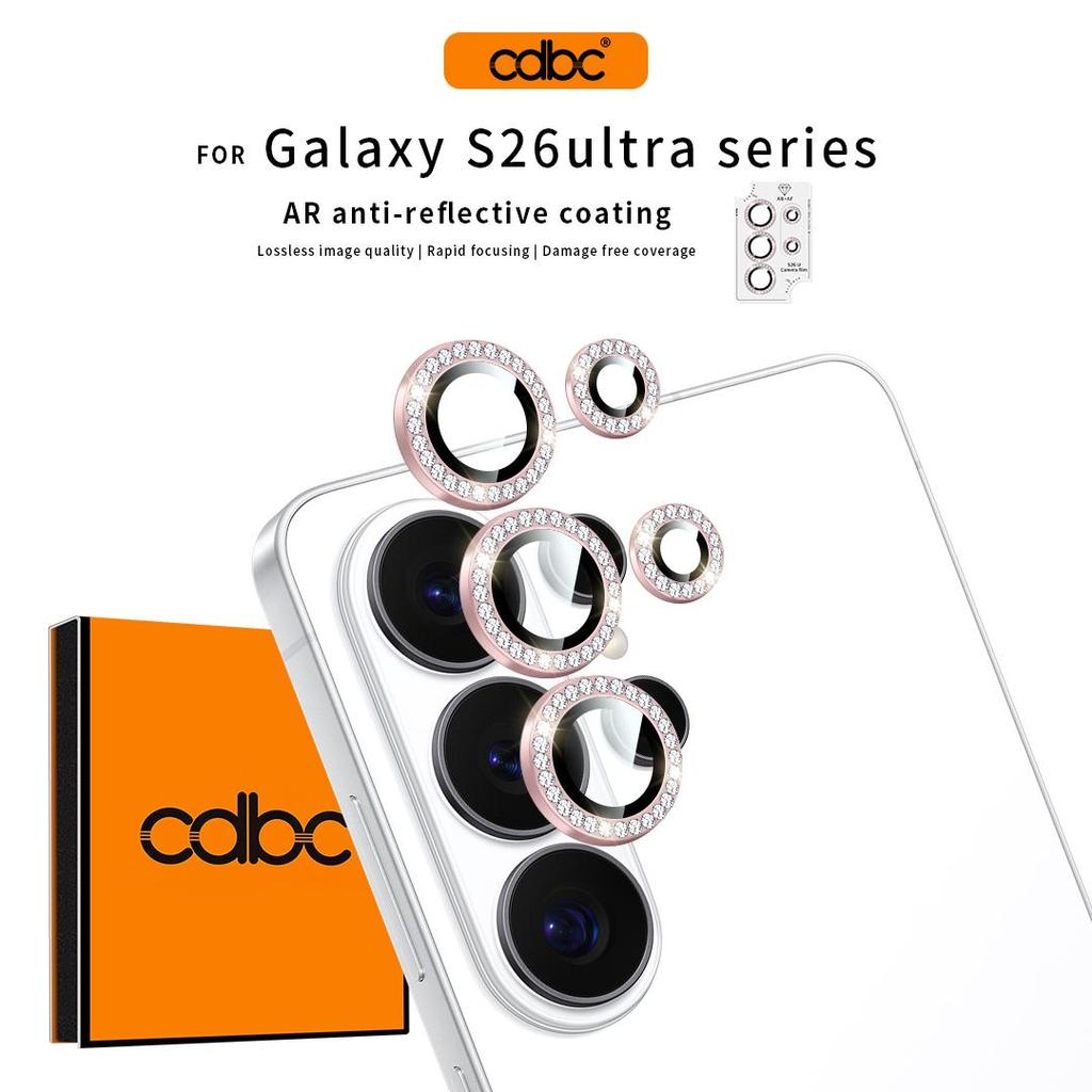 CDBC ตัวป้องกันเลนส์เพชรแวววาวหรูหรา Samsung S26 Ultra Series AR เคลือบป้องกันกล้องสะท้อนแสง
