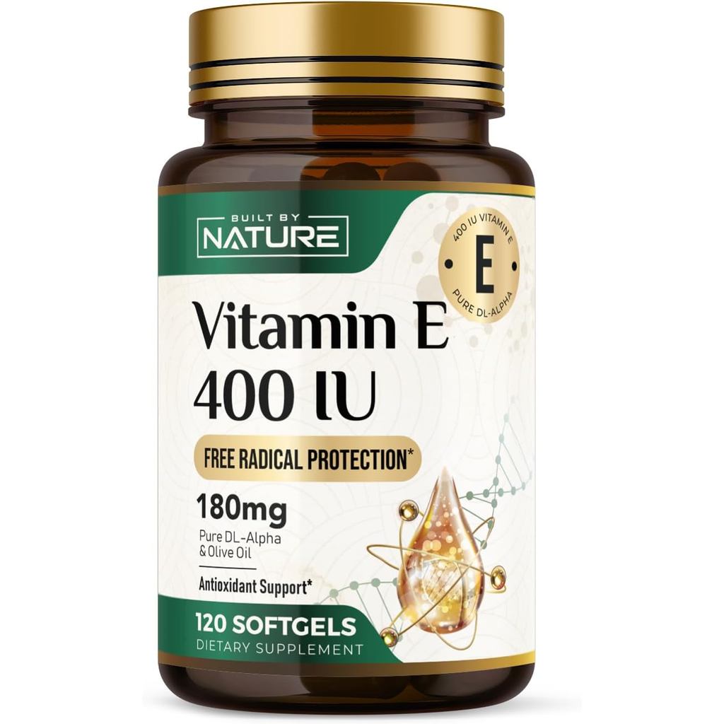 Built by Nature Vitamin E with O Oil - 400 IU (dl-Alpha Tocopherol) - สารต้านอนุมูลอิสระสําหรับภูมิค
