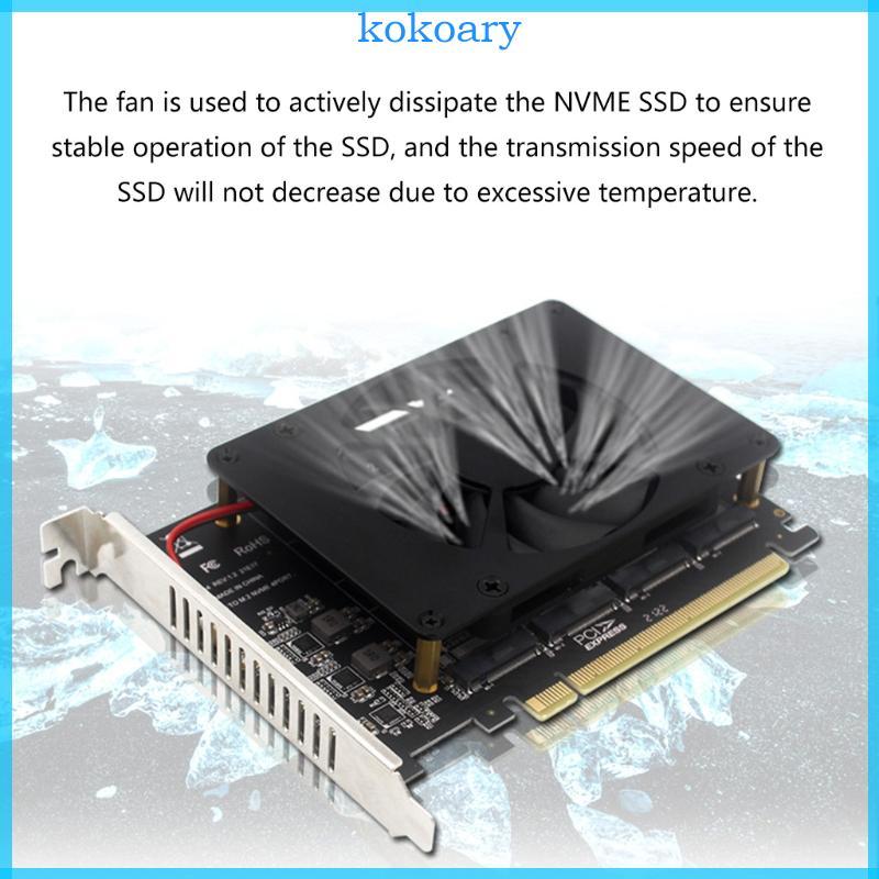 KOK PCI-E แยกการ์ด PCI-E 4 0 X16 ถึง NVME สําหรับ M 2 สําหรับ M สําหรับ Key 4 SSDs สําหรับ RAID Arr