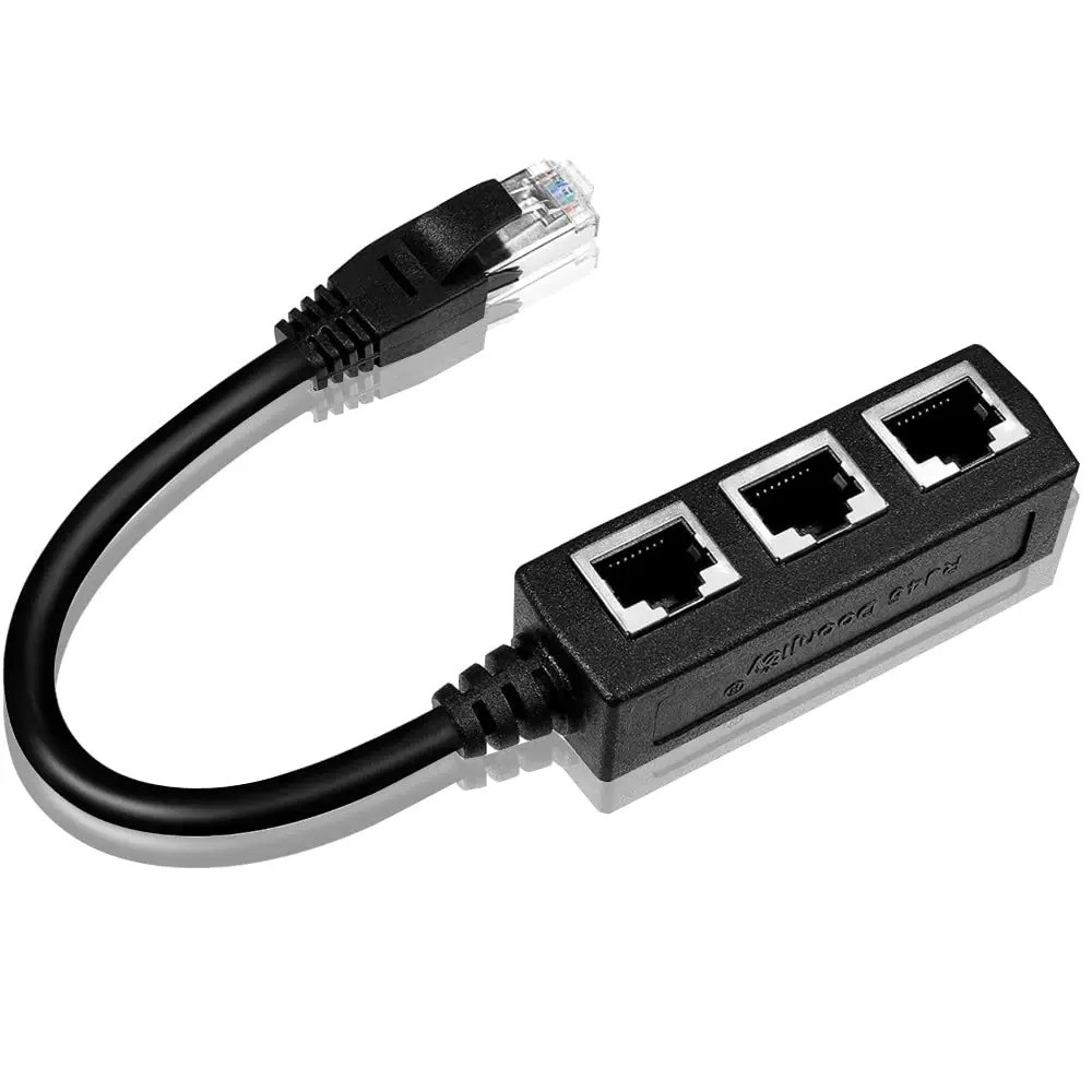 RJ45 Ethernet Cable Splitter Network Adapter,Ethernet Splitter 1 ถึง 3 สายเหมาะสําหรับ Super LAN Eth