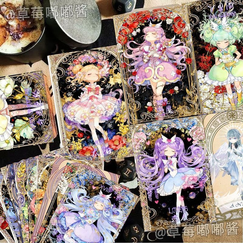 精好货!มี发!ใหม่ Mini Flower Red Red Red Red Red New [Little Flower Fairy Tarot Card: Blossoming Flowers