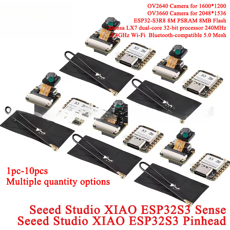 3 ชิ้น/1 ชิ้นดูสตูดิโอ XIAO ESP32S3 Sense Seeeduino ESP32-S3 2.4G WiFi BLE ตาข่าย 5.0 Wi-Fi OV2640 O