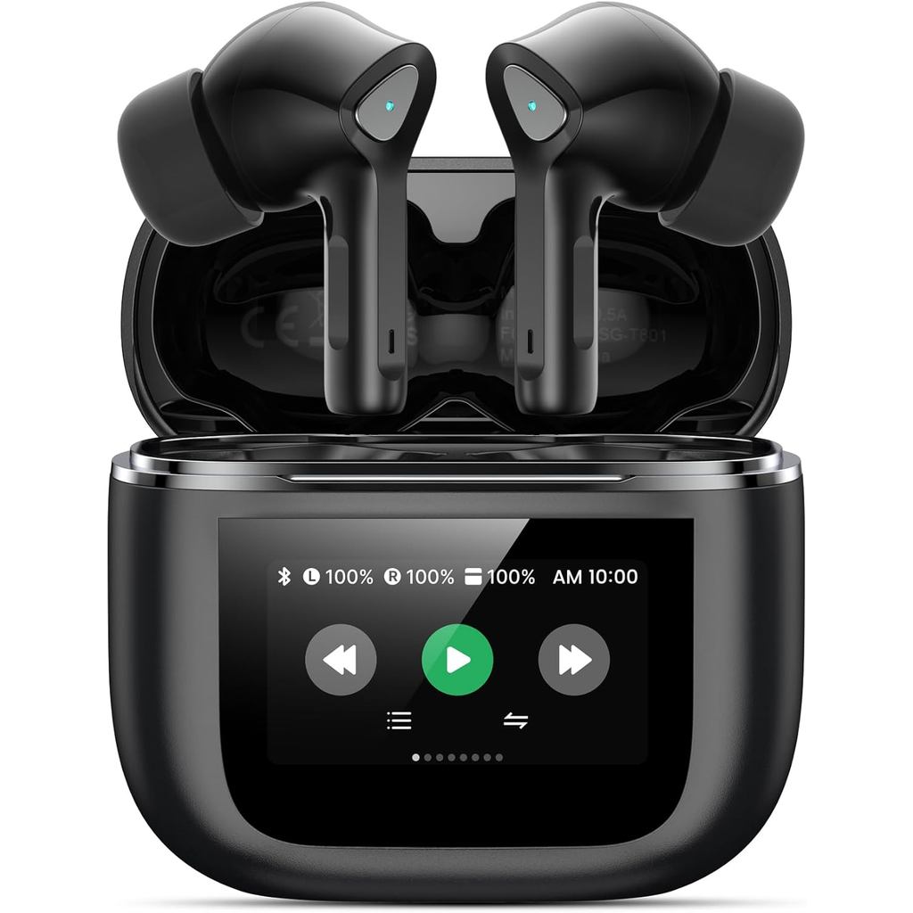 หูฟังไร้สายบลูทูธ 5.3 หูฟัง 50H เวลาเล่น Deep Bass สเตอริโอหูพร้อมไมโครโฟน IPX7 กันน้ํา Comfort น้ํา
