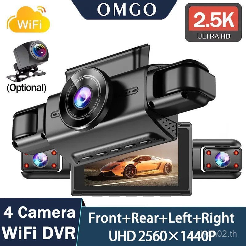 4-Channel 360 องศา Dash Cam สําหรับรถยนต์ WIFI APP รถ DVR 2.5K 2560*1440P 4 เลนส์กล้อง Video Driver 