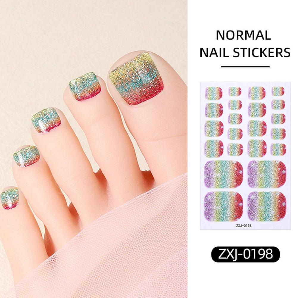22tips Space Star Toe Nail Art สติกเกอร์สีดําสีเทากดตกแต่งสติกเกอร์เล็บหินอ่อนสีฟ้า B3n4