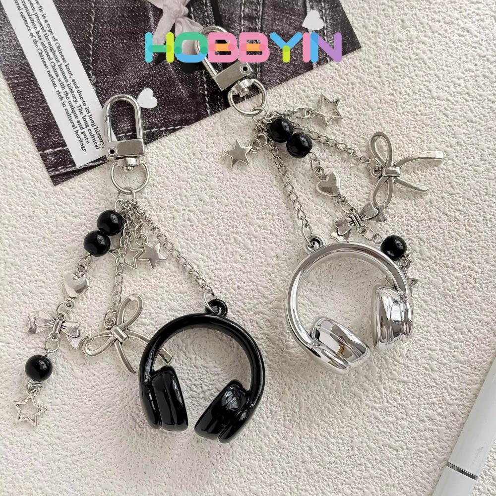 HOBBYIN หูฟัง Charms,กระเป๋าตกแต่งแขวนเพลงหูฟังกระเป๋า,น่ารัก Y2K พวงกุญแจ