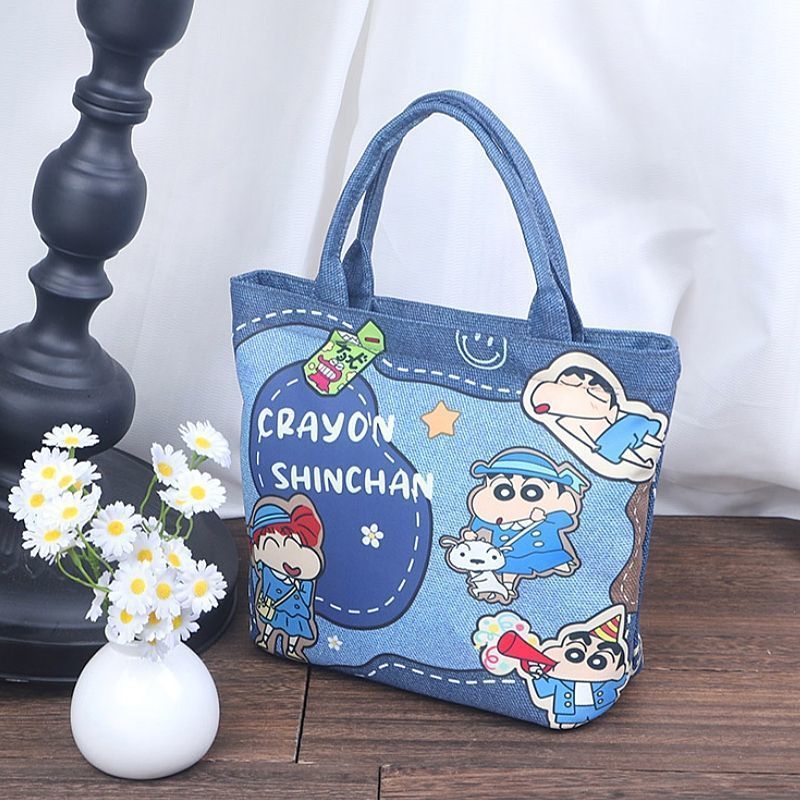 กระเป๋ากันน้ํา Shin-chan ดีไซน์การ์ตูน พร้อมลวดลายครายอน สไตล์มินิแคนวาส