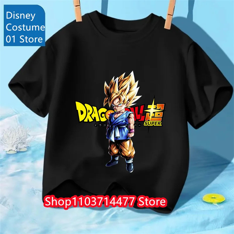 เสื้อยืดเด็กชายเด็กหญิงลายดราก้อนบอล ซุนโกคู เสื้อแขนสั้นสำหรับเด็กเล็ก เสื้อการ์ตูน เสื้อผ้าน่ารัก ของขวัญวันเกิด