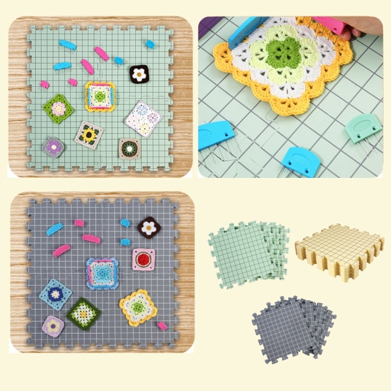 Stat 4 ชิ้นถัก Blocking Board ตารางโฟม Blocking Mat สําหรับเย็บการจัดตําแหน่ง