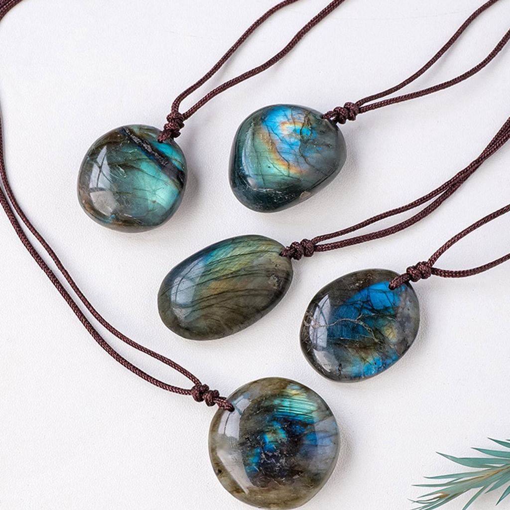 Labradorite สร้อยคอผู้หญิง Man Charm สร้อยคอจี้คริสตัล Surprise สําหรับเพื่อน hontin2ph