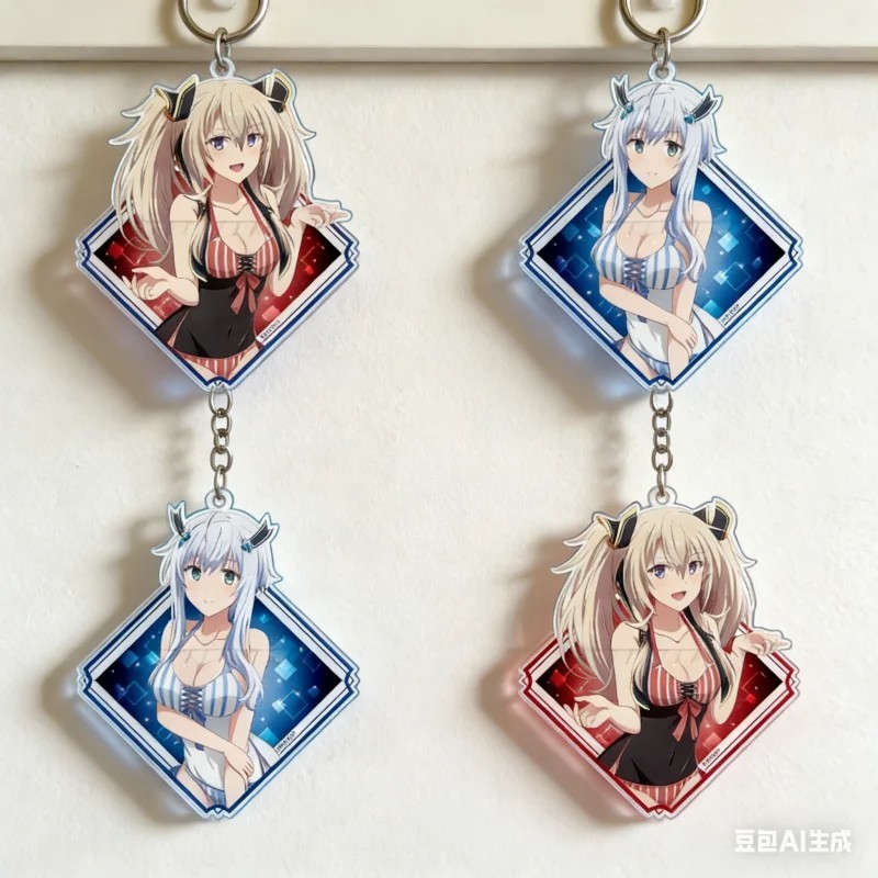 พวงกุญแจอนิเมะ The Misfit of Demon King Academy อะคริลิคพร้อมภาพ Misha Sasha Necron สําหรับแขวนกระเป