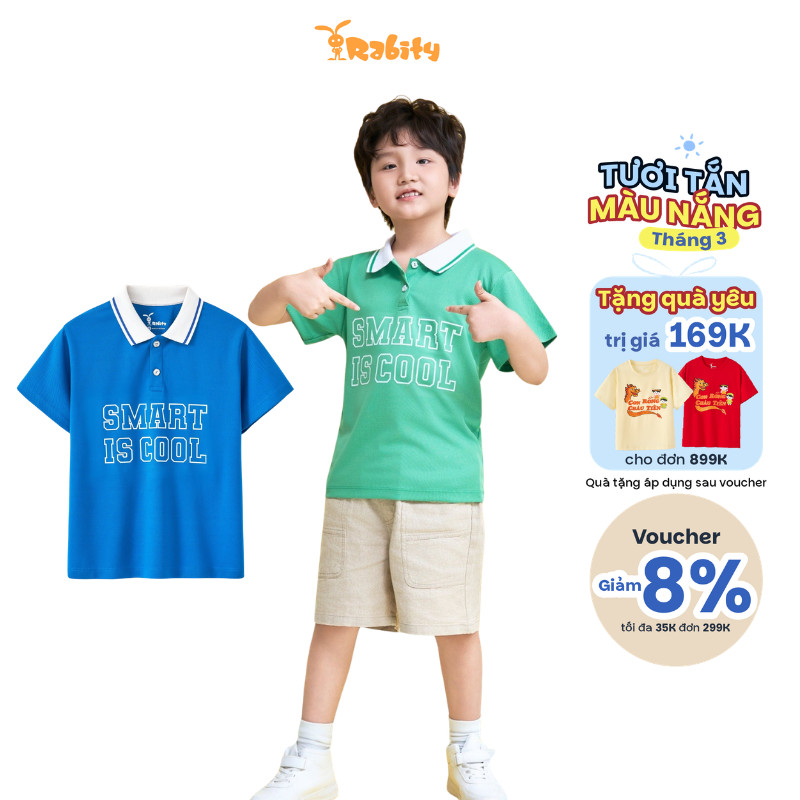 เสื้อโปโลแขนสั้นเด็กชาย Rabity 901.14