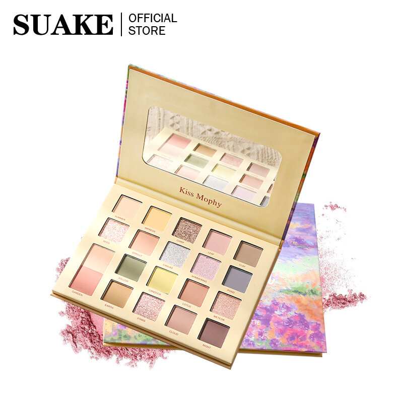 SUAKE พาเลทอายแชโดว์ 20 สี Matte Pearl Earth Color Makeup Eyeshadow