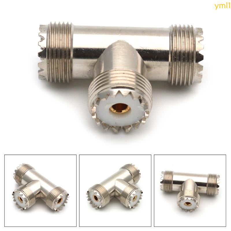 Yml1 1PC SL16 UHF PL259 ชาย UHF SO239 คู่หญิง Connector UHF Tee ประเภท 3 Way