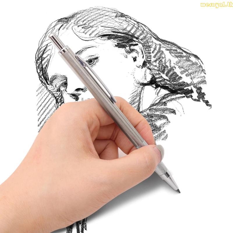 Weroyal ดินสอกดวาดดินสออัตโนมัติ 0 30MM-2 0MM โลหะร่างดินสอ