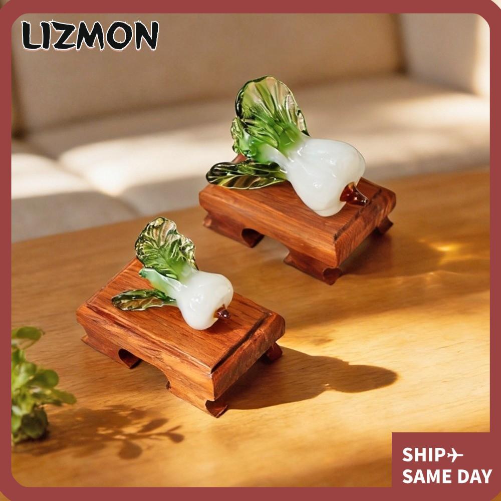 LIZMON คริสตัลตกแต่งโต๊ะ, การออกแบบความเจริญรุ่งเรือง Bok Choy รูปร่างแก้ว Bok Choy, แก้วเป่าความมั่