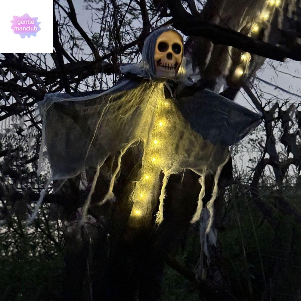 GENTLEMANCLUB Skull Ghost Light Strings, ธีมสยองขวัญแขวน Skull Ghost Light, Ghost Skull ตกแต่ง LED G