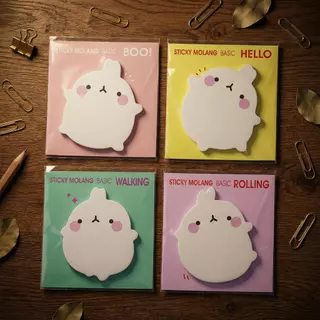 S0238 กระดาษโน๊ต กาวในตัว ลายการ์ตูน Molang 8*8.5ซม. น่ารัก สไตล์เกาหลี เครื่องเขียน Sticky Note