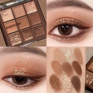 จานสีอายแชโดว์สีน้ำตาล 9 สี - แมตต์, กันน้ำและกันเหงื่อ, ติดทนนานไม่ลดสี - เมคอัพอาร์ทิสต์แนะนำอายแชโดว์ - อุปกรณ์แต่งหน้า - อายแชโดว์แต่งหน้าเบา ๆ