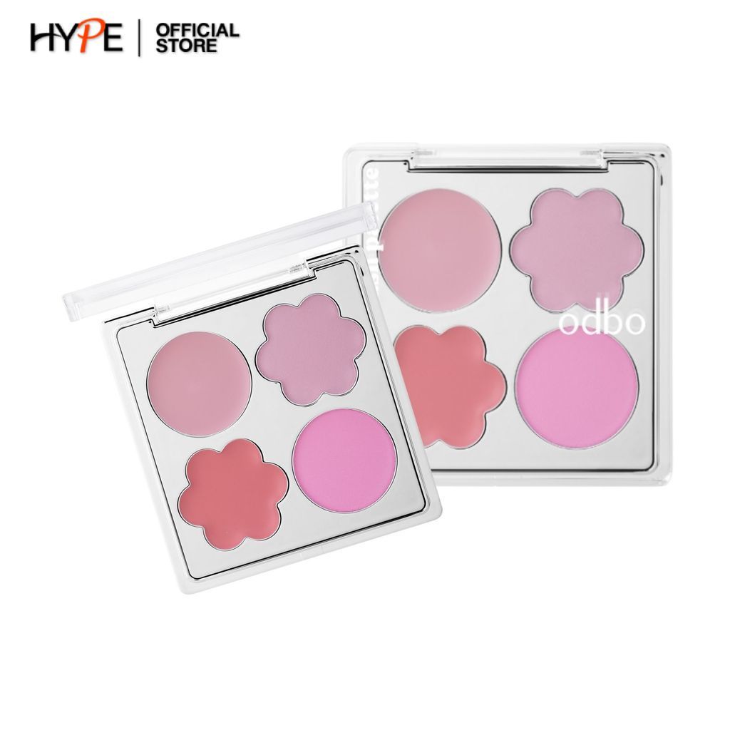 odbo First Bloom Blush Palette บลัชออน 4 หลุม เนื้อครีม+ฝุ่น แก้มใสธรรมชาติ (OD1332)
