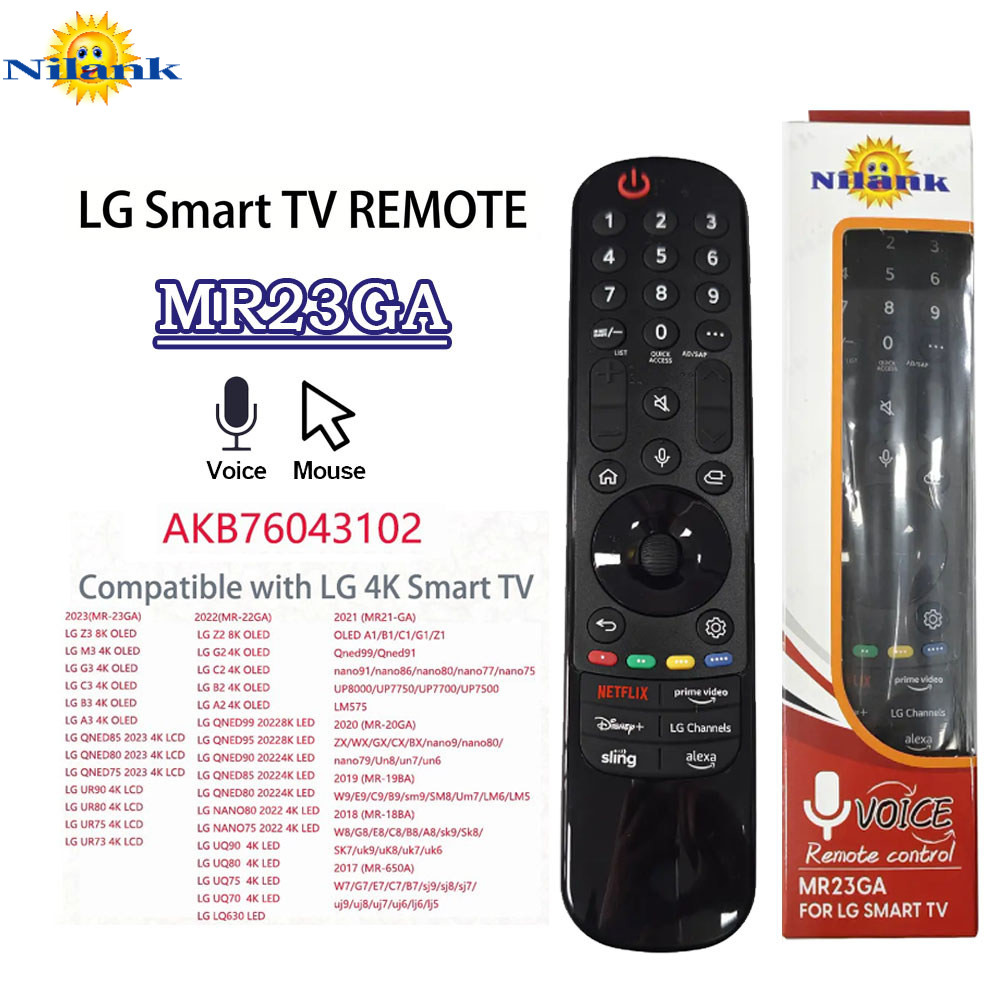 NiLANK  AN-MR23GA รีโมทคอนโทรล สำหรับทีวีอัจฉริยะ LG รีโมทคอนโทรลแมจิก  (มีเสียงพูด/มีเมาส์) AKB76043102 ใช้ได้ตั้งแต่ปี 2017-2023