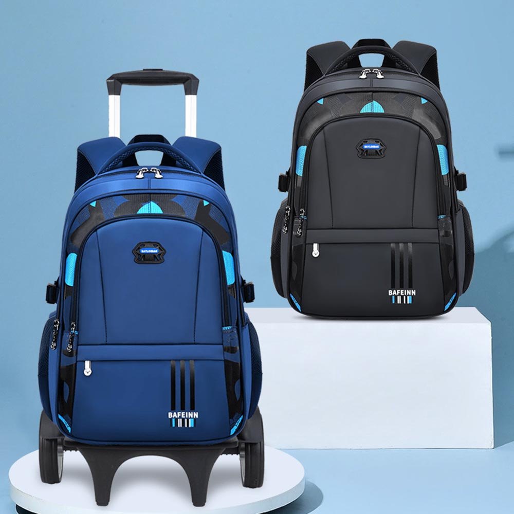 กระเป๋าเป้สะพายหลัง กระเป๋านักเรียนล้อลาก พร้อมล้อลาก 2 ล้อ 6 ล้อ สําหรับเด็กกระเป๋านักเรียนปีนบันได