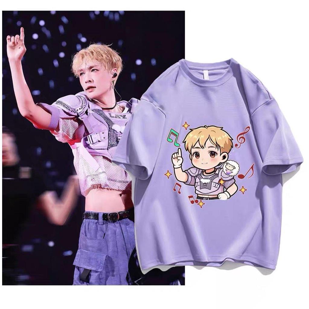 Zhang Yixing แกะน้อย Sailing Haunted Heavenly Palace คอนเสิร์ตสไตล์เดียวกันเสื้อแขนสั้นผู้ชายผู้หญิง