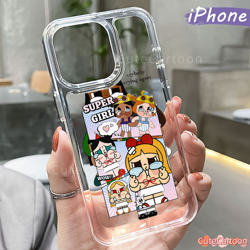 น่ารักร้องไห้-เด็กกรณีพีซีiPhone 13 15 16 17 11 12 14 Pro Max XR X Xs Air Glossy GuysอะคริลิคใสHard-