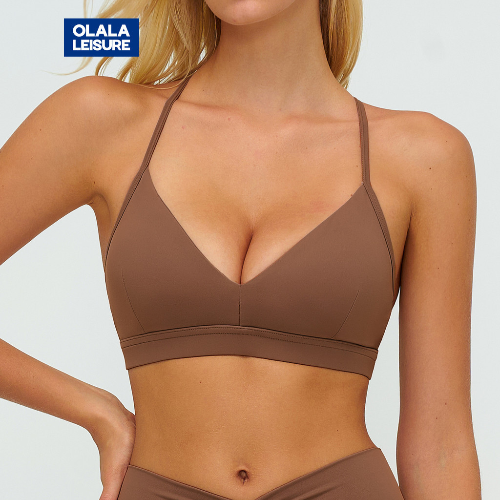 OLALA บราโยคะคอวี Y-Back สำหรับการออกกำลังกายแบบโยคะและฟิตเนส
