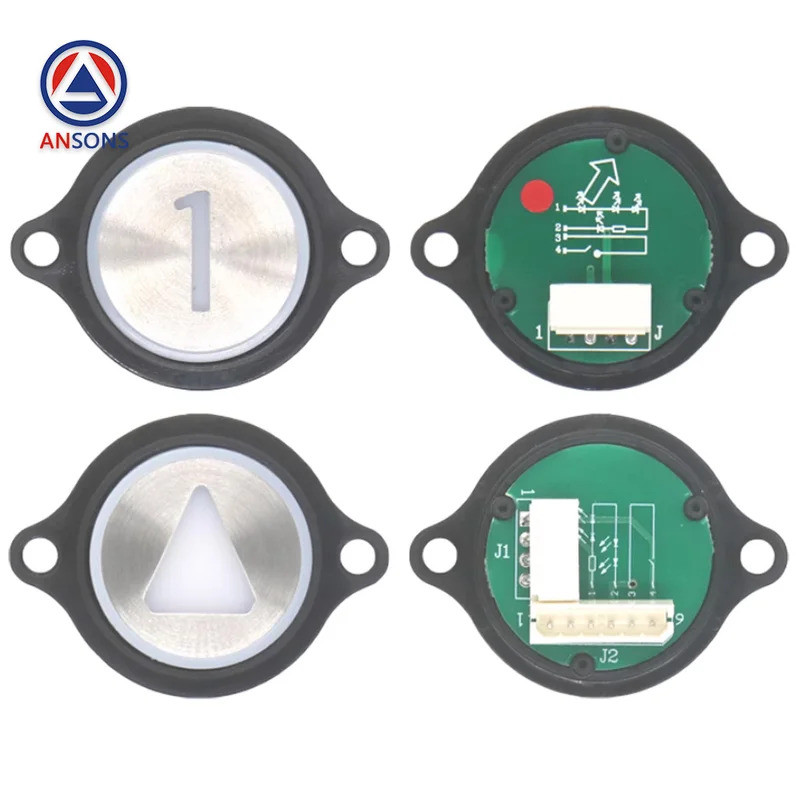 KDS50 KDS300 ปุ่มลิฟต์ KONE ขอบสีดําเคลือบเงาพร้อมอะไหล่ลิฟต์ Ansons แบบหู