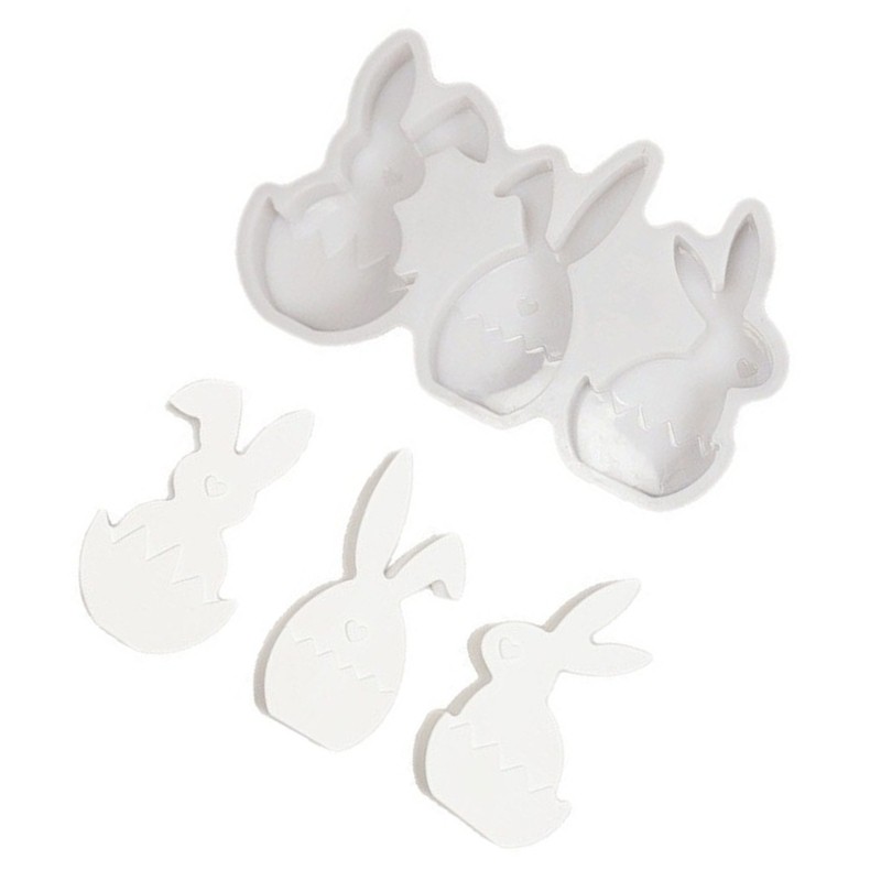 YU Silicone Mould for Eggs Shell Rabbits Figurines with Easy Demolding for Cement