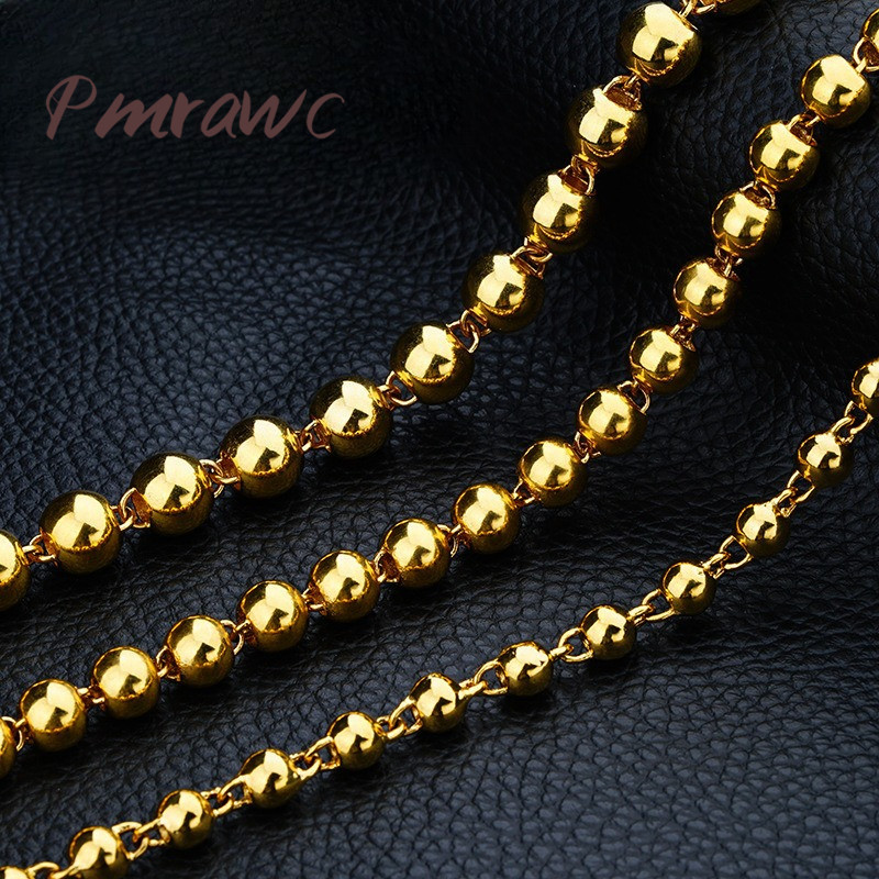 สร้อยคอลูกปัดพระพุทธรูปเรียบคลาสสิกชุบทอง FS4399